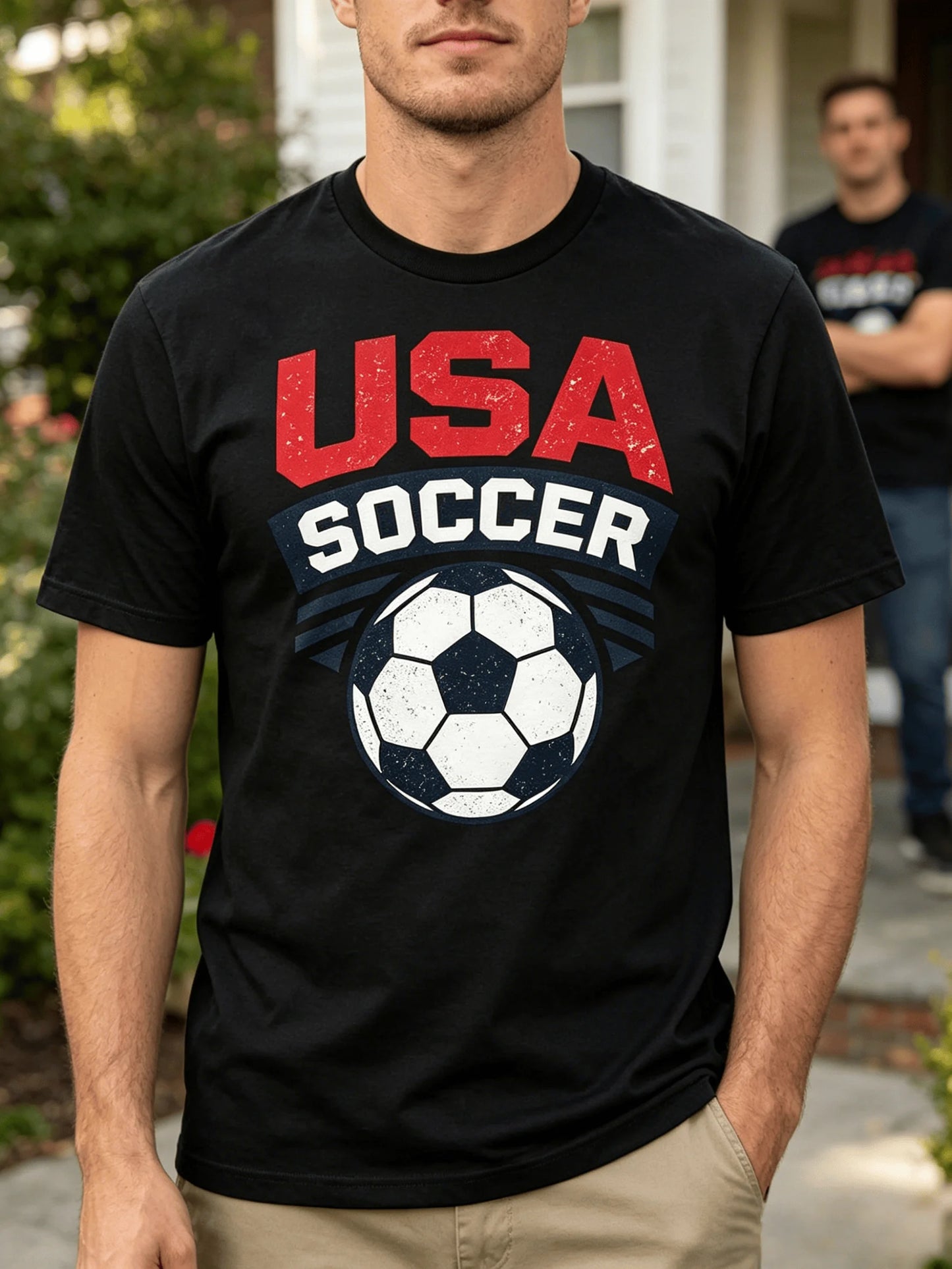 180G Cotton Vintage USA Soccer T-Shirt 2026 World Cup Distressed Retro Graphic Tee Unisex Breathable Game Day Shirt Fast Delivery