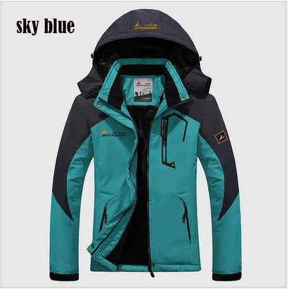 Winter Men's Parka Outdoor Lining Fleece-lined Thickened Windproof Warm Mountaineering Hooded Jacket Cold-resistant Ski Suit 6XL