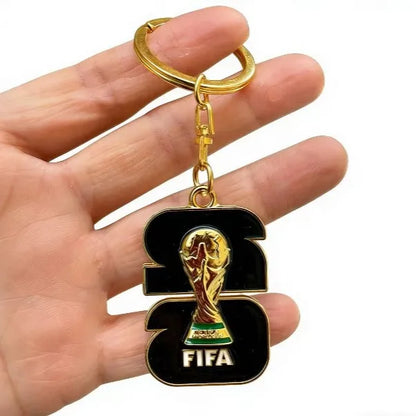 2026 FIFA World Cup Enamel Metal Keychain, UV Printed Soccer Key Ring, Football Fan Souvenir, Car Bag Pendant, Sports Gift