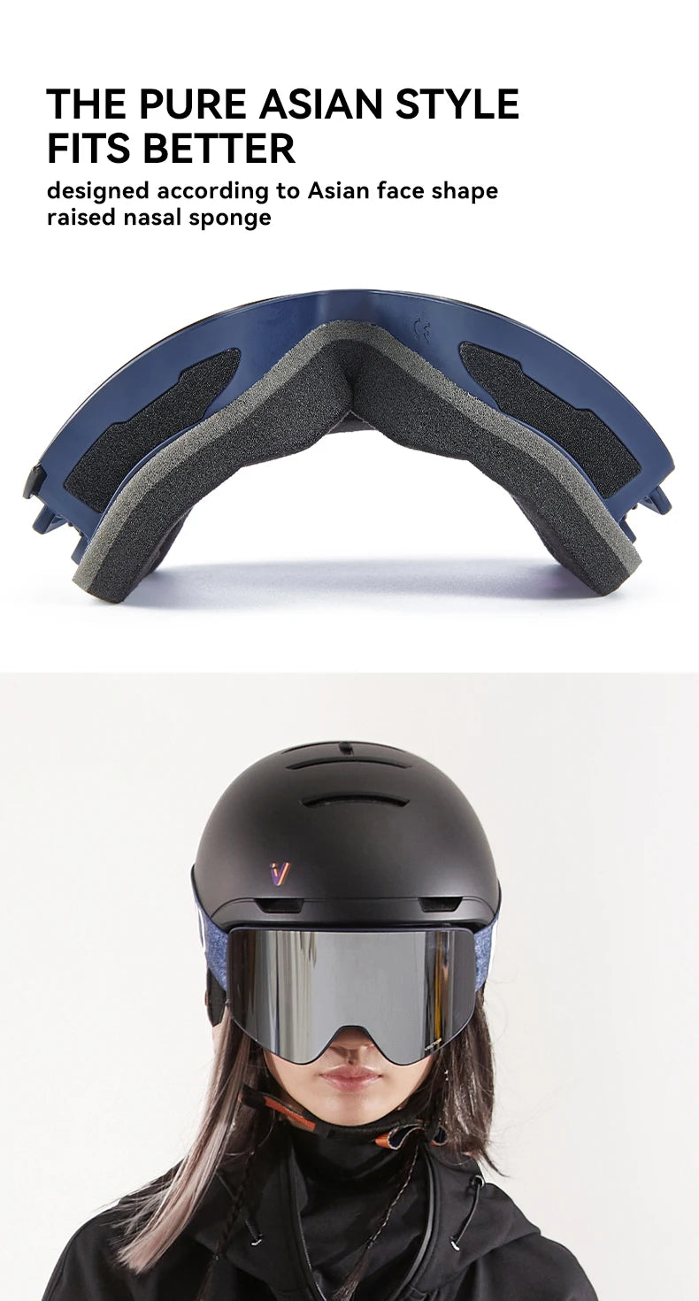 VECTOR Brand Double Layer Anti Fog Magnetic Absorption Cylindrical Ski Goggles UV400 Men Women Ski Glasses Snowboard poc glasses