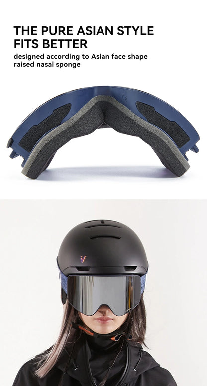 VECTOR Brand Double Layer Anti Fog Magnetic Absorption Cylindrical Ski Goggles UV400 Men Women Ski Glasses Snowboard poc glasses
