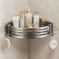 Space Corner Shower Shelf, No-Drill Wall-Mounted Bathroom Organizer, Triangular Design for Shampoo, Conditioner, and Soap Storag