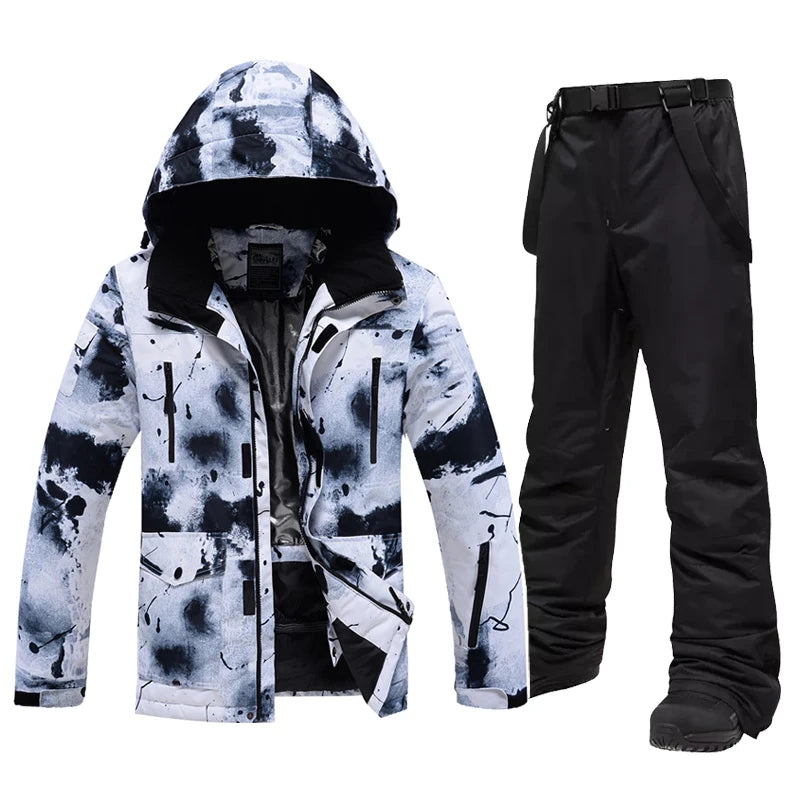 Winter -30 Degree Ski Suit For Men Windproof Waterproof Thick Warm Skiing Jacket Snow Pants Outdoor Male Snowboarding Clothing