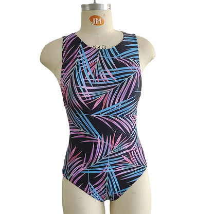 2023 Summer Conservative Tropical Plant Printing Bikini One-piece Swimsuit Beach Bikini Mini Micro Hot
