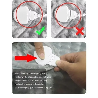 Electric Heating Pad Adjustable Warm Body Blanket Heated Blanket Waist Back Leg Warming Mat with Intelligent Timing Heated Pad