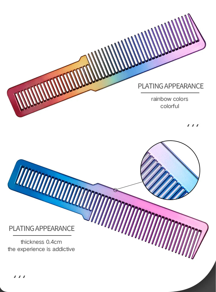Professional Electroplated Clipper Comb 3 Colors Barber Comb Stylist Styling Tool Accessories Salon Anti-static Hair Cut Comb