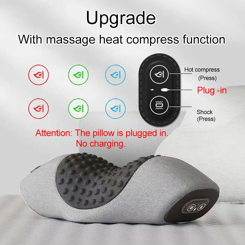 Waist Pillow Pad, Electric Massage, Lying Flat Waist Pain Waist Support, with Heating, Vibrating Features.