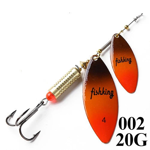 FISH KING Fishing Spinner Blade Metal Lure Double Spinnerbait Hard Artificial Lure Jig Items 115mm 20g