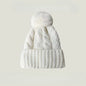 Winter Twist Knitting Hats Warm Fur Pompom Thick Plush Cap Beanies Solid Ladies Versatile Ski Snow Skullies Beanies Velvet Hat