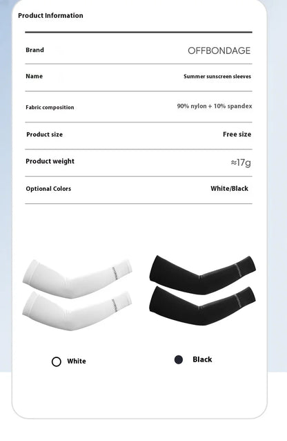 OFFBONDAGE Ice Silk Bicycle Sleeves Cycling Arm Protection Outdoor Sun UV Summer Breathable Protect Sports MTB Road Bike Sleeves