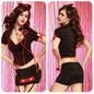 Nurse Women Uniform Cosplay Role-Play Sexy Lingerie Deep V Neck Tops Jacket Costumes Girl Short Dress Hat Stethoscope Fish Net