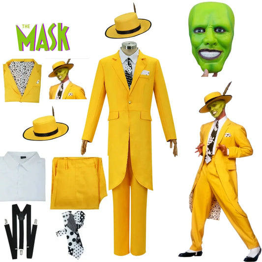 Scary Suit Manmano Disguised Geeky Costume JimCarry Mask Man Modern Saint Jim Carrey Costume Halloween Costumes Adult Children