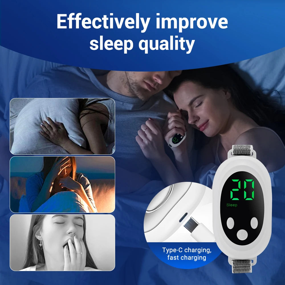 Handheld 20 Levels EMS Sleep Aid Relaxation Treatment Microcurrent Pulse Hypnosis Device Insomnia Rechargeable
