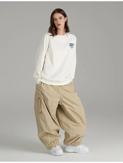 Ski Pants Elastic Waist Snowboard Wear Women Men Casual Solid Snow Pants Baggy Hip Hop Ski Clothing Loose Hipster Snow Trousers