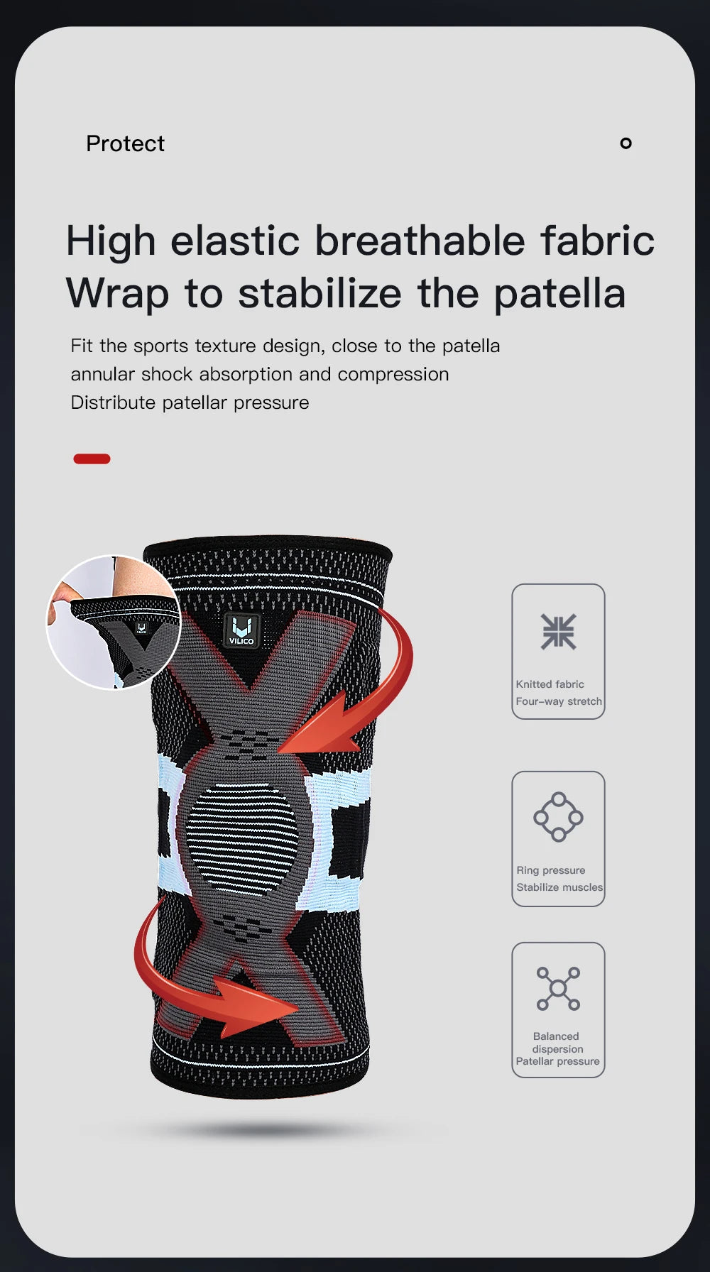 1 piece of compression knee pad, suitable for protecting men and women while running, knee support compression sleeve, sports an