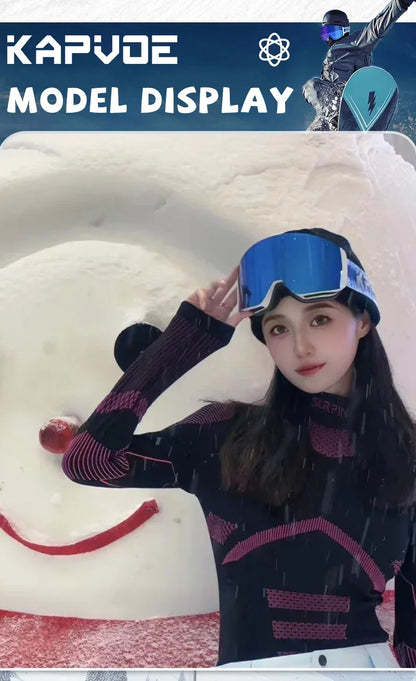 Kapvoe Photochromic Ski Goggles Magnetic Anti-Fog Lenses UV400 Protection Men Women Ski Goggles Winter Sports Eyewear