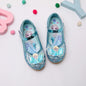 Disney Elsa Frozen Girls Princess Shoes Spring and Autumn Flat Paillette Shoes Children's Soft Sole Baby Casual Shoe Party Shoes