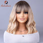 Synthetic wig 2023 New Internet celebrity style with fringe gradually light gray wigs European and American