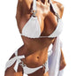 2 Pcs Bathing Suit Rhinestone Lace Up Halter Neck Soft Summer Bikini Set Summer Brazilian Bikini traje de baño mujer