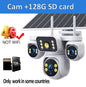 8K 15MP Triple Screen Solar Security Camera 4G LTE Wireless Solar Surveillance Cam 12X Zoom 12000mAh Security Protection CCTV