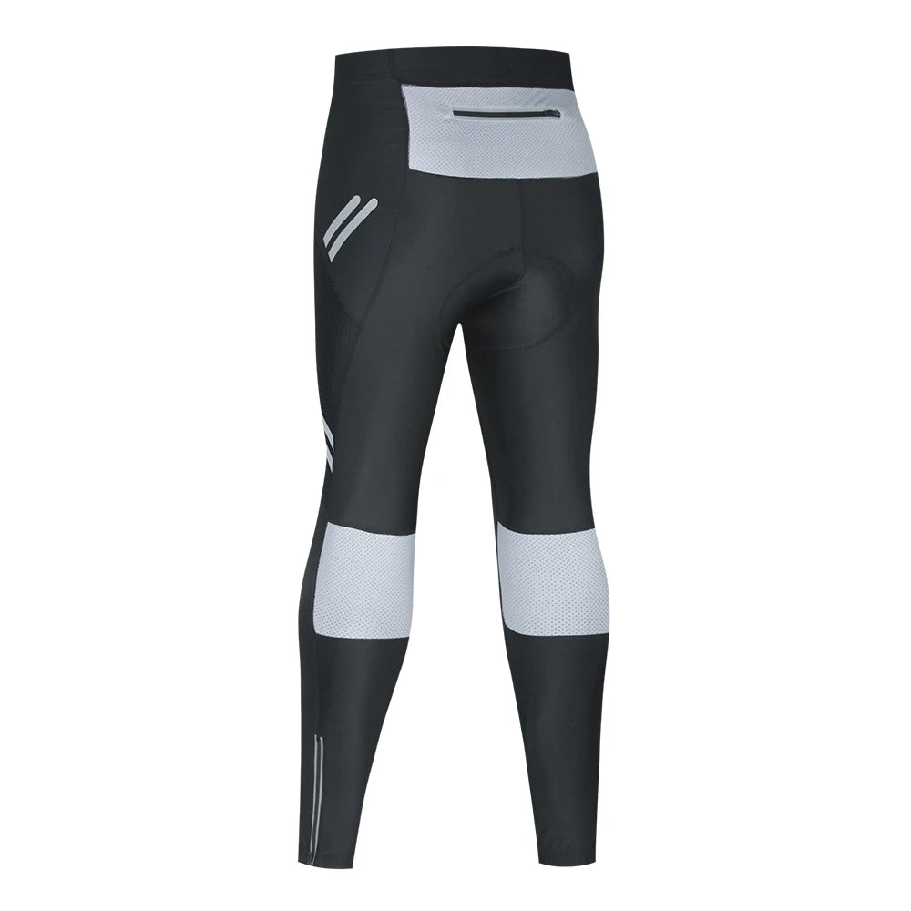 WOSAWE Men Cycling Tights Autumn Long Pants Shockproof Padded Tight Fitting MTB Bike Downhill Mountain Bicycle Leggings