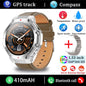 2025 New Men Sports Smart Watch GPS AMOLED Heart Rate Monitoring LED Flashlight NFC Bluetooth Call 3ATM Waterproof Smartwatches