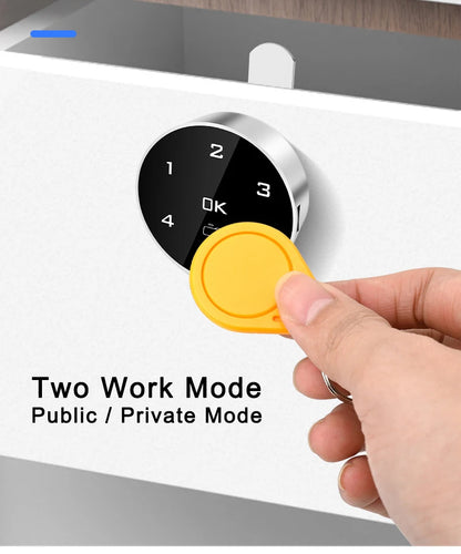 Zinc Alloy Touch Digital Password RFID IC Card Cabinet Drawer Lock Built-in Lithium Battery