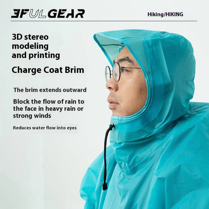 3F UL GEAR Sleeve Raincoat Lightweight Windproof and Waterproof PU5000mm 3D Silicon Coating Fabric About 180g Nylon Polyester
