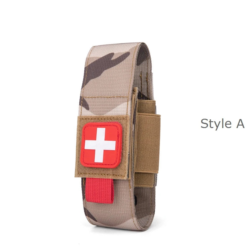 Tactical Outdoor Molle Scissor Bag Medical Shears Pouch Multifunctional Tourniquet Holder Storage Bag Case Flashlight Holster