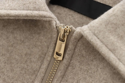 Women's Zipper Jacket Coat New Winter Long Sleeve Pocket Outerwear Coat Short Street Elegant Women's Jacket