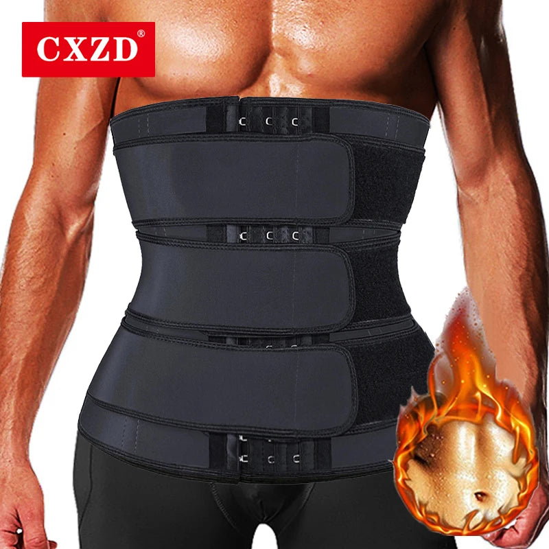 CXZD Men Waist Trainer Trimmer Belt Weight Loss Body Shaper Sauna Sweat Workout Sweat Belly Belt Fitness Gym Shapewear Girdles