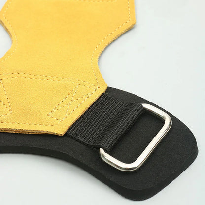 Wrist Straps for Weightlifting Double Layers Cow Leather Gloves Women Men Deadlift Maximum Grip Support Bench Press Pull-up F18
