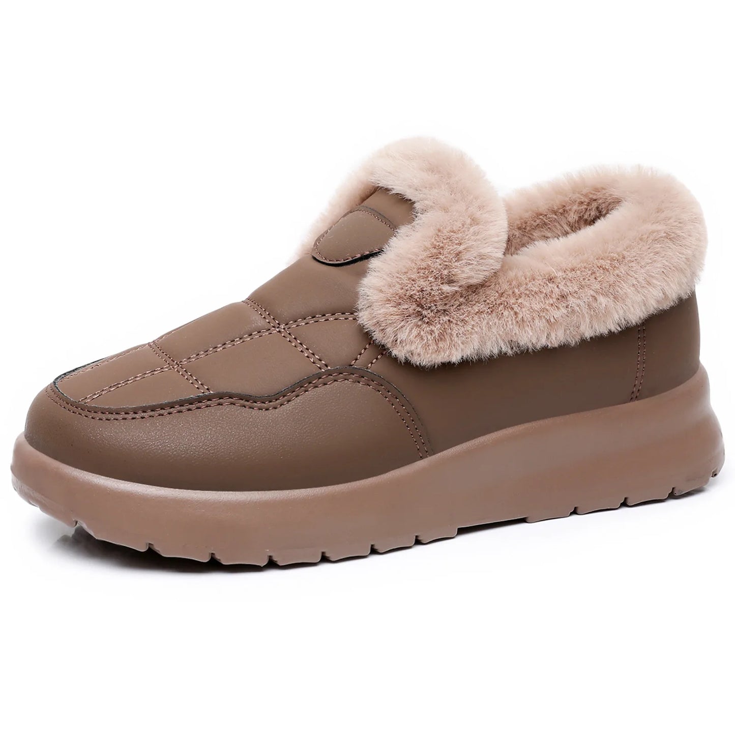 Women's New Winter Cotton Boots with Plush and Thick Cotton Shoes for Warmth and Anti Slip Casual Warm Comfortable Snow Boots