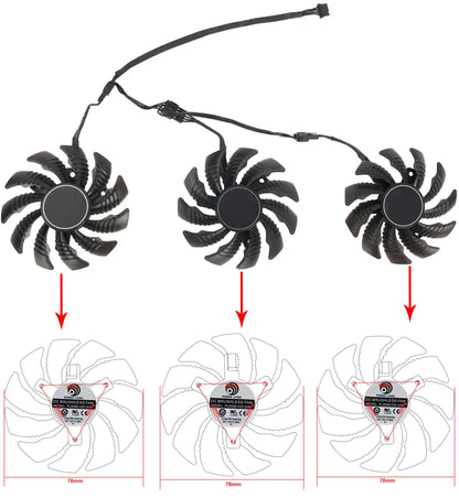 Video Card Fan For Gigabyte GeForce RTX 3060 3070 Gaming RTX 3060Ti 3070Ti Ti Eagle 78MM PLD08010S12HH Graphics Card Cooling Fan