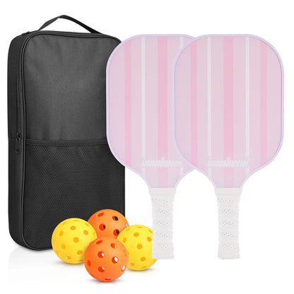 Pickleball Paddles Set of 2 USAPA Approved Fiberglass Pickle Ball Paddles with 4 Pickle Balls Durable Racket for Beginners