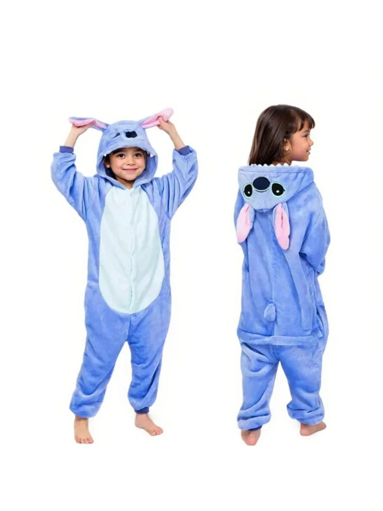 Lilo Stitch Cosplay Costume Boys Girls Spiderman Pajamas Plush Winter Warm Clothes for Boys Girls Halloween Christmas Gifts
