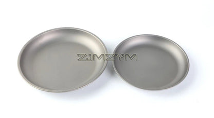 Ultralight Titanium Bowl Pan Plate Dish 22cm 18.5cm Round Plate Outdoor Camping Portable Tableware for Backpacking & Camping