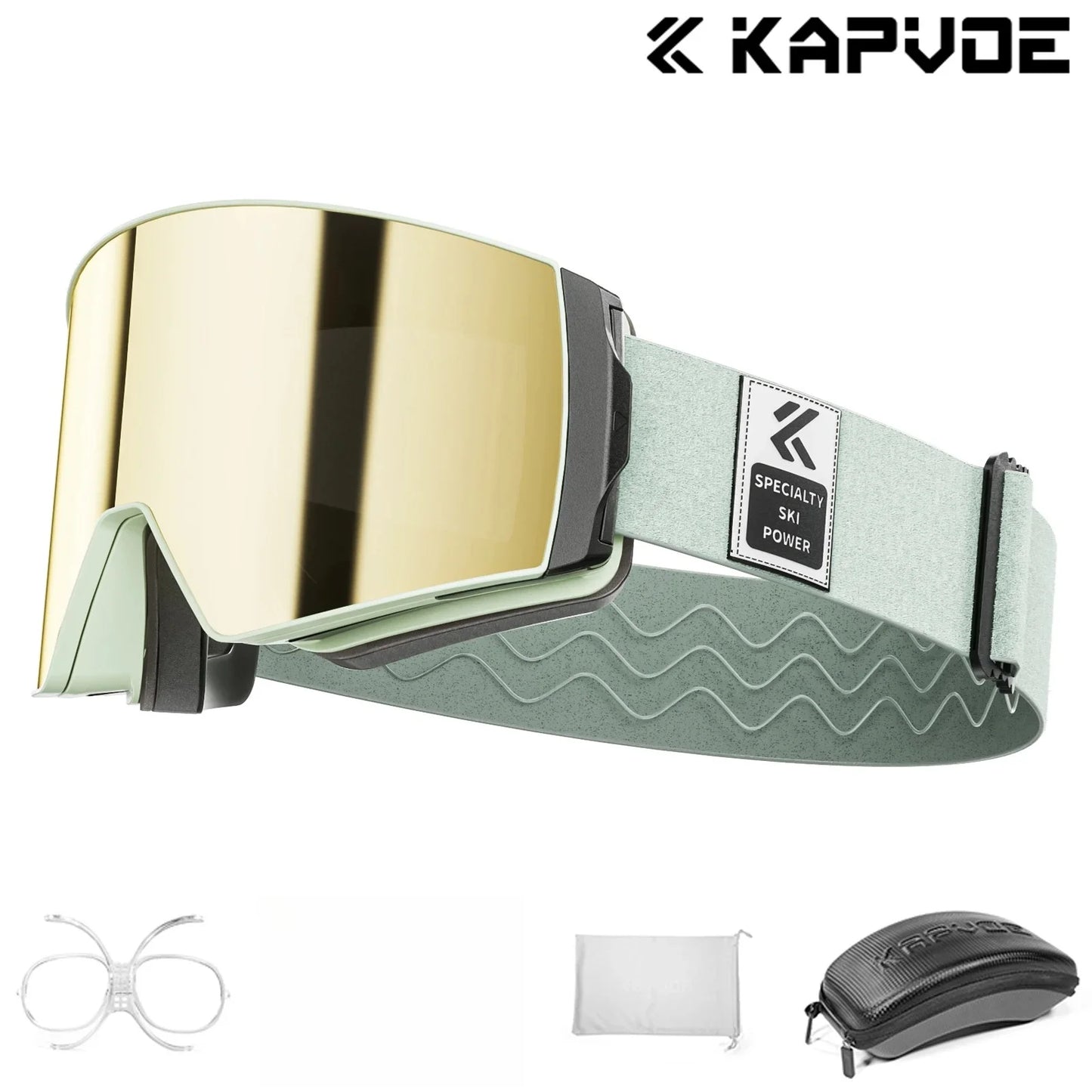 Kapvoe Snow Ski Goggles Snowboarding  Skiing Mask for Men Women Anti-Fog Lens Kit UV400 Protection Snowmobile Glasses Motorcycle