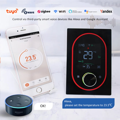 Smart WiFi Thermostat Programmable Knob Temperature Controller Electric Floor Heating Gas Boiler Thermostat for House Office
