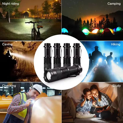 Portable LED Camping Lamps Tactical Flashlights 3-Mode Handheld Powerful LED Torch Light Lanterns Self Defense