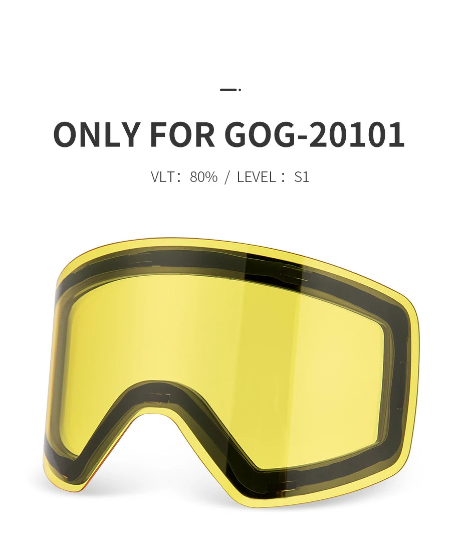 Replacement Ski Goggles Lenses Lens For COPOZZ Model-20101 Anti-fog UV400 Ski Glasses Snowboard Eyewear Lenses (Lens Only)