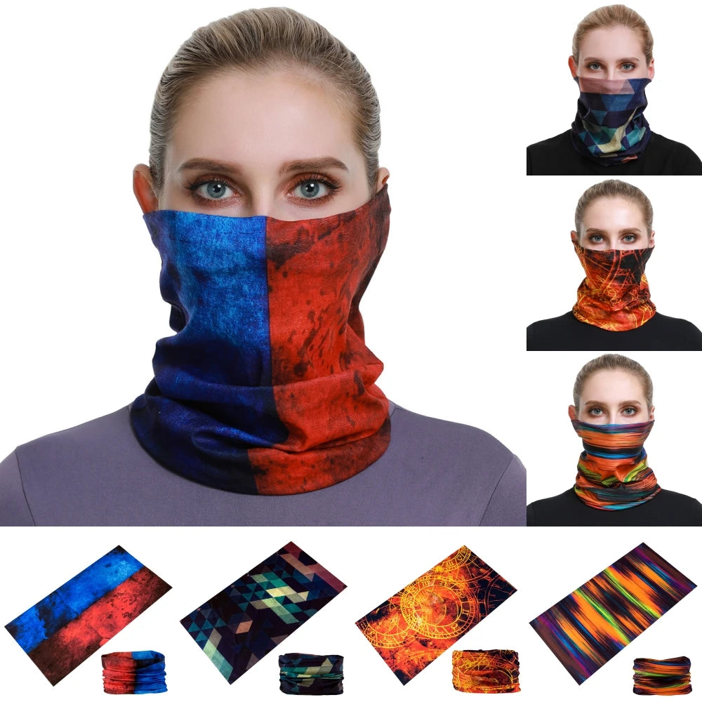2024 Summer Cycling Bandanas Bicycle Mask For Woman Man Elastic Breathable Motorcycle Balaclava Headband Neck Scarf Turban