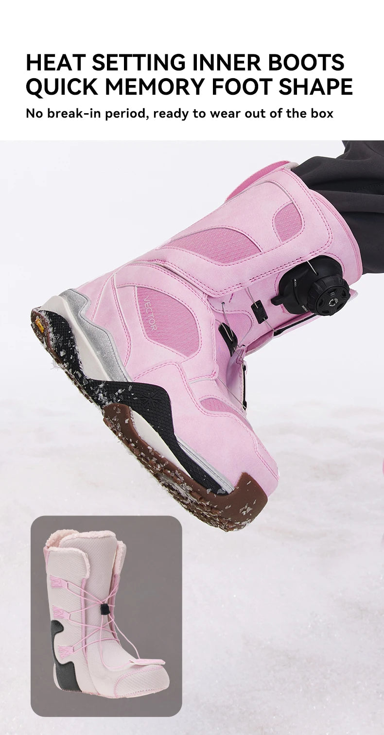 VECTOR Professional Women Man Ski Shoes Warm Waterproof Snowboard Boots Non-slip Leather Breathable Snow Ski Boots Ski Equipment