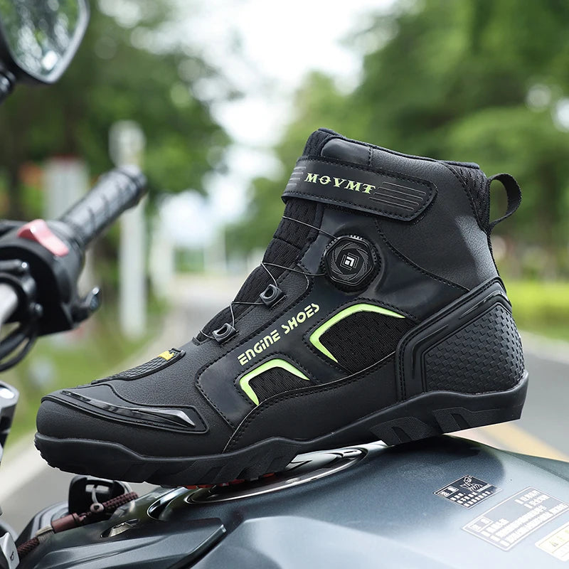 New Motorcycle Boots Men Leather Motos Breathable Anti Slip Wear-resistant Riders Boots Motorbike Racing Ankle Length Shoes Off-