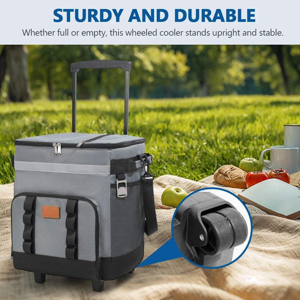 Picnic Trolley Box Leak Proof Large Thermal Food Delivery Box Detachable Portable Lunch Backpack for Outdoor Car Travel&Takeout