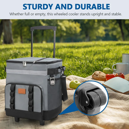 Picnic Trolley Box Leak Proof Large Thermal Food Delivery Box Detachable Portable Lunch Backpack for Outdoor Car Travel&Takeout