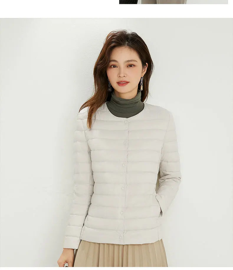 Top Grade 90% White Duck Down Women Ultra Lightweight Packable Line Jackets 2023 New Autumn Winter Keep Warm Puffer Coats