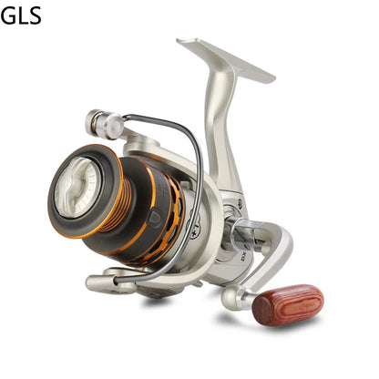 GLS Double Spool Fishing coil Wooden handshake 12+ 1BB Spinning Fishing Reel Professional Metal Left/Right Hand Reel 15KG Drag