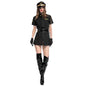 Black White Sexy Women Pilot Costumes Fancy Uniform Stewardess Cosplay Suit Carnival Masquerade Nightclub Role Play Dress