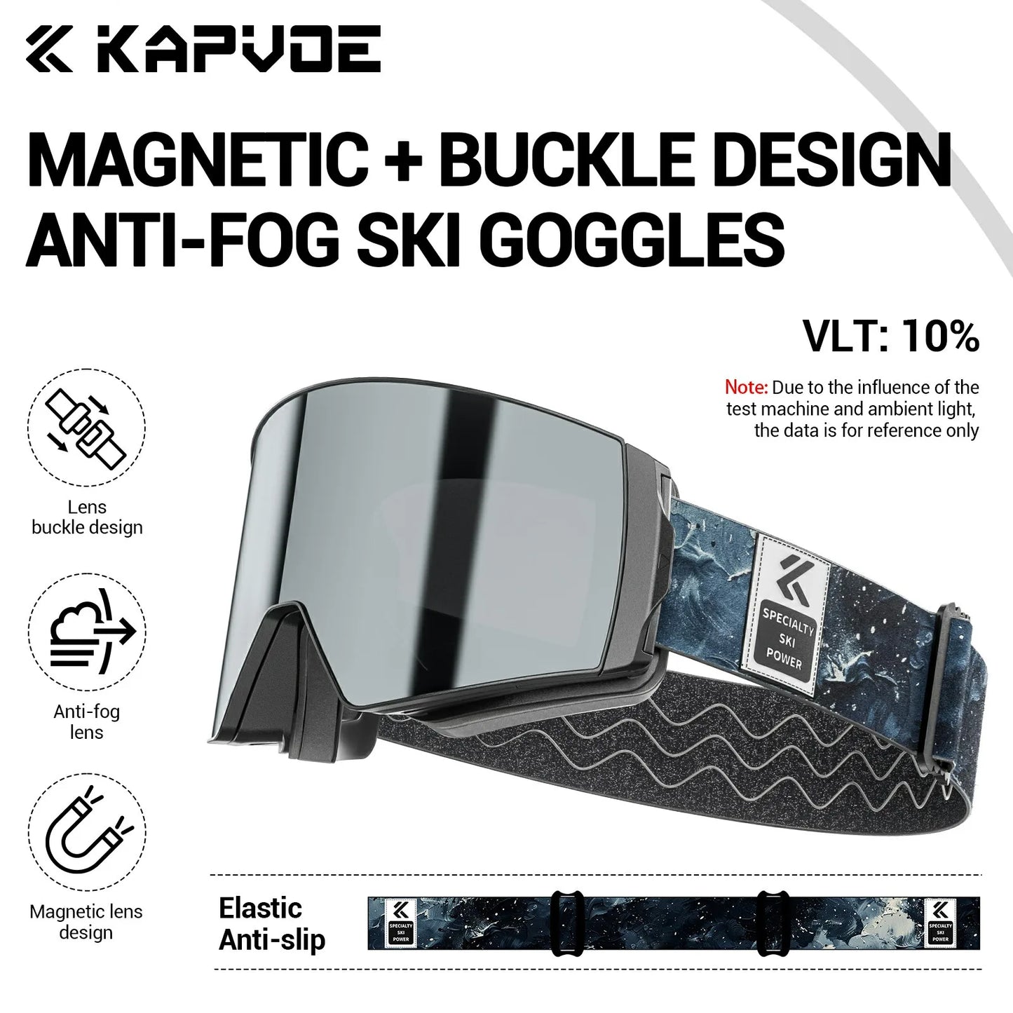 KAPVOE New Outdoor Photochromic Ski Goggles Winter Snow Sports for Unisex Snow Glasses UV400 Anti-fog Magnetic Snowboard Glasses